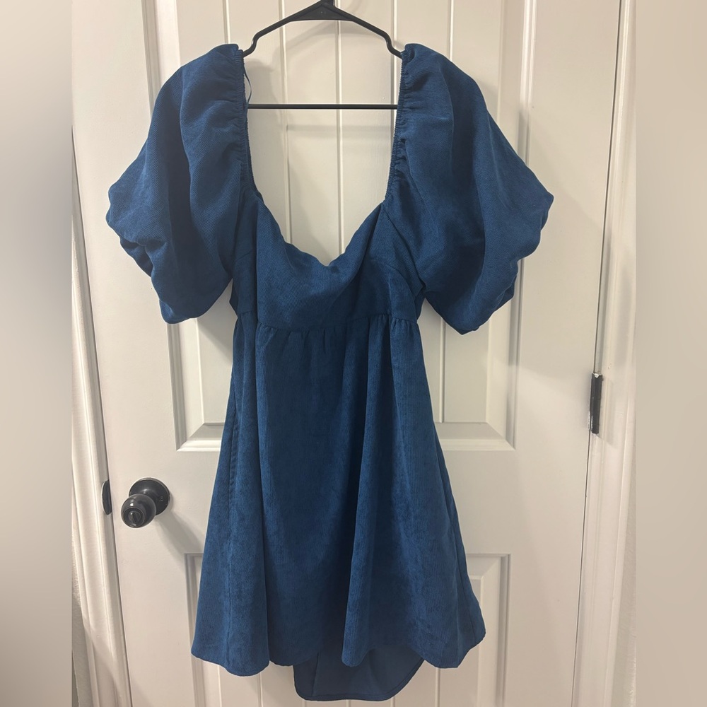 Blue Rain Navy Textured Dress